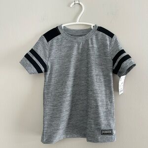 NEW OshKosh B'gosh 3t grey & black stripe short sleeve athletic T-Shirt